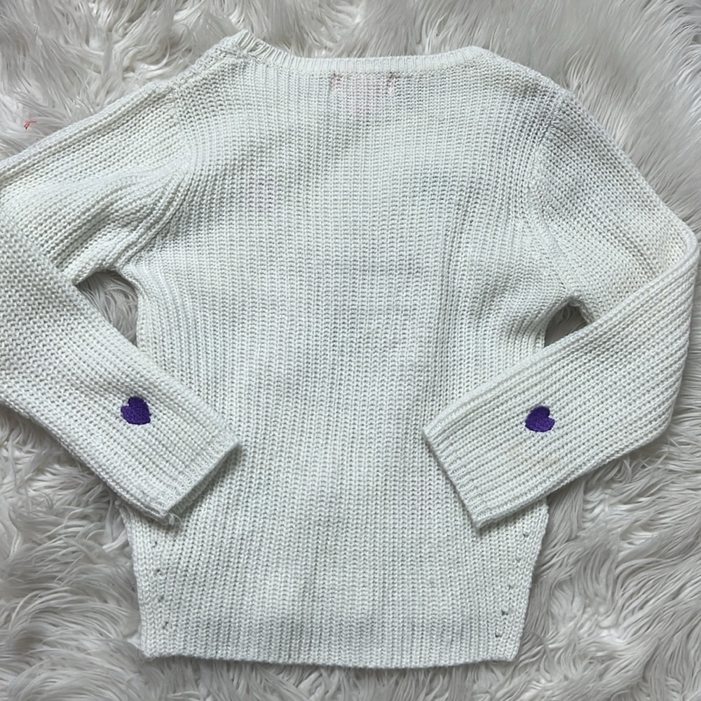 Pink Angel Girls' Hearts Sweater White Size 5/6 - Picture 4 of 5